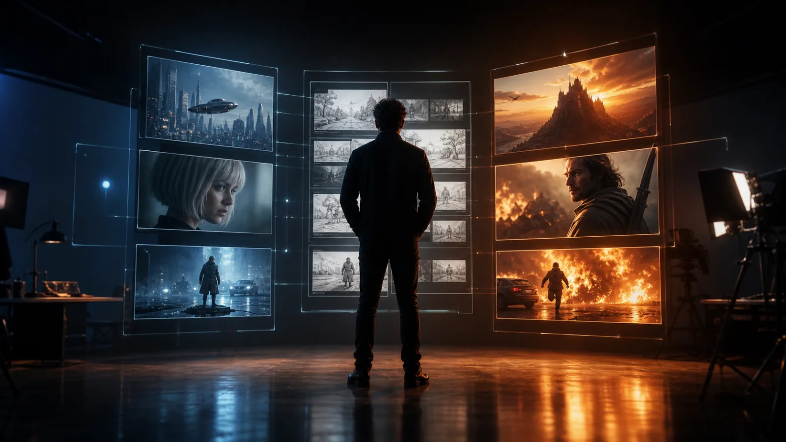 AI Video Director canvas background for connected video creation workflow.